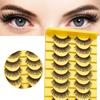 Eyelashes 3D Effect Realistic Curled Russian Volume Eyelashes Makeup Prop Daily Life