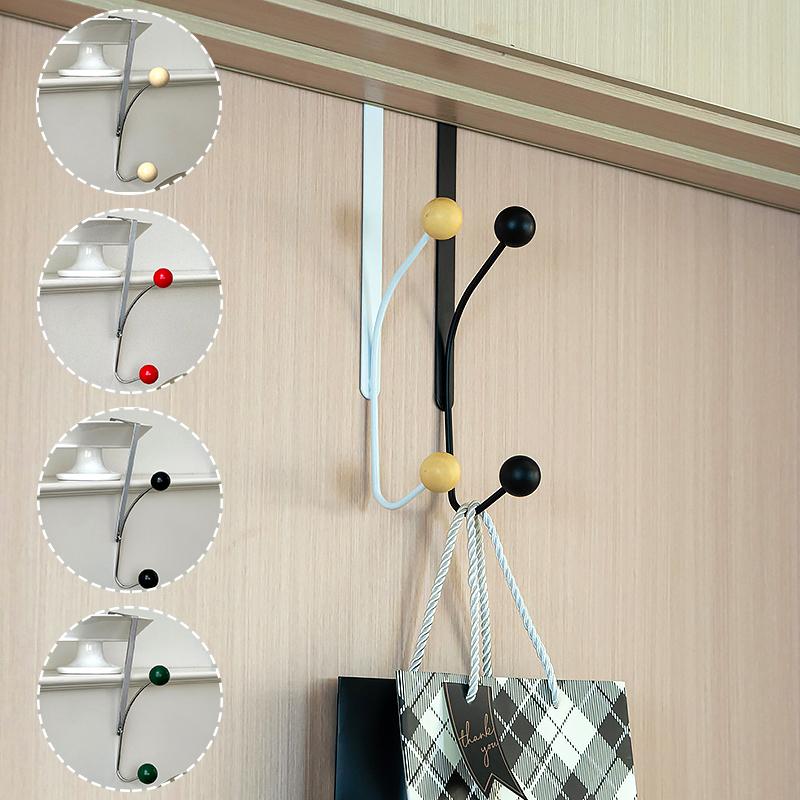 1 шт. Крючок за дверью кремового цвета, не требующий перфорации, оригинальный крючок, железный, практичный, кремового цвета, для хранения пальто, шляпы