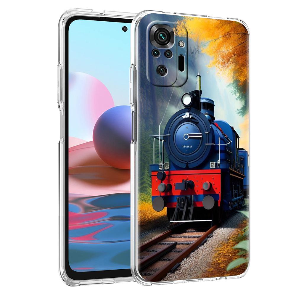 Train Phone Case Cover for Redmi Note 10 11 11T 7 8 8T 9 K40 Gaming 9A 9C Pro Plus Transparent Soft Shell Capas Coque Bags TPU