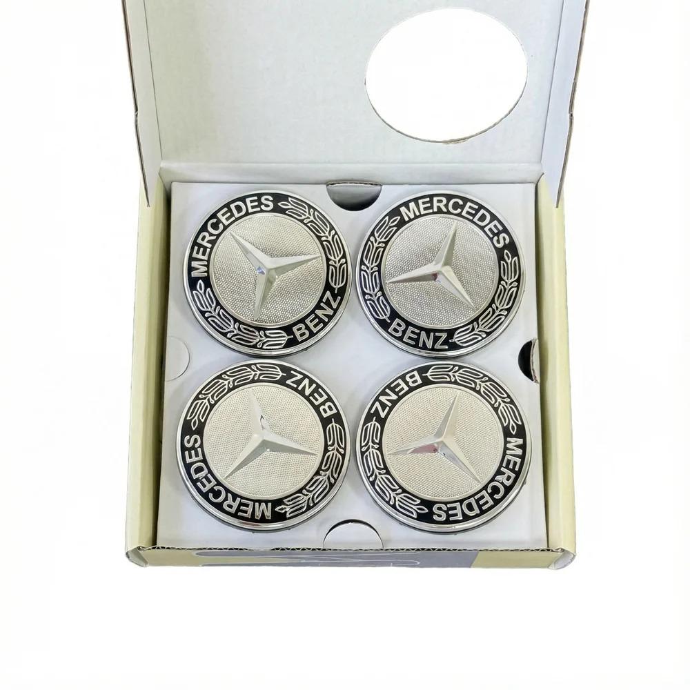 ZQE1 4PCS 75mm Floating Wheel Center Hub Caps Cover for Mercedes-Benz B/C/E/S Class a C200L GLC GLK CLA Car Accessories