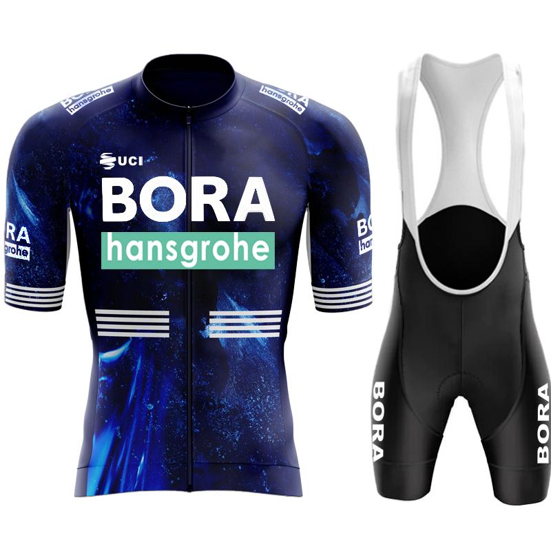 Мужская одежда для велоспорта 2026 Летняя одежда Мужская UCI BORA Велосипедный джерси Комплект Спортивная Дорожный велосипед Форма Велосипедные шорты с лямками Штаны Mtb Блузка