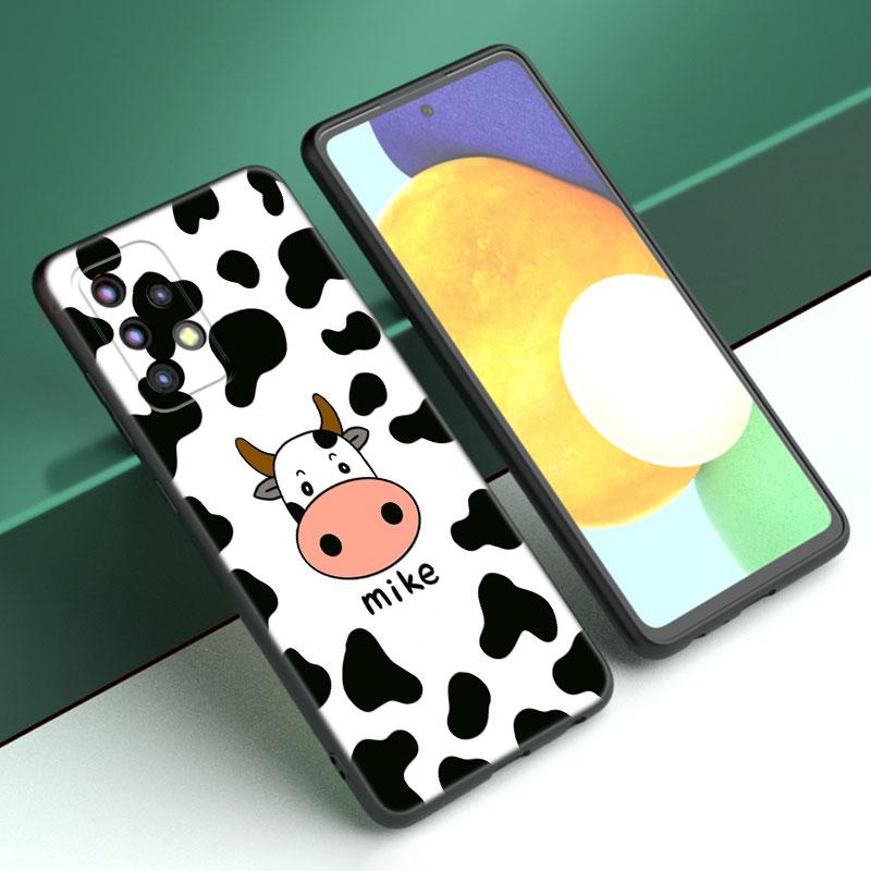 Чехол с рисунком коровы, черный, белый, для Samsung A04 A21 A30 A50 A52 S A13 A14 A22 A23 A32 A53 A73 5G A11 A12 A31 A33 A51 A70 A71 A72