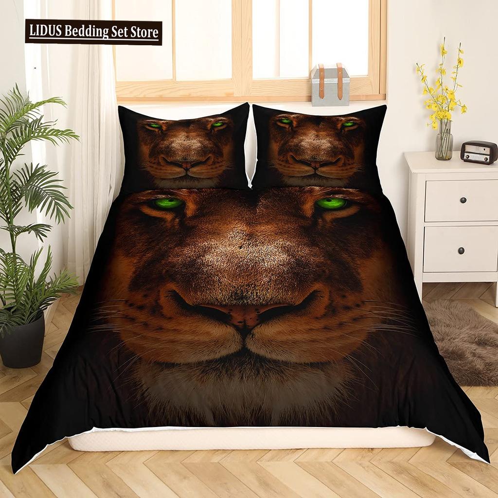 Пододеяльник Lion Rose Комплекты Кинг-сайз Анималистичный Цветочный Принт Полиэстер Чехол для Одеяла Тема Природы Комплект Постельного Белья Для Детей Взрослых Подростков