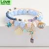 Rose Sisi  Summer Vacation Beach Bracelet Shell Little Girl Pendant Burst Bead Sweet Romantic Set Bracelet For Women Jewelry