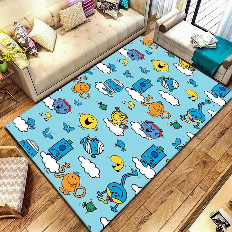 Mr. Men Little Miss Carpet Rug for Living Room Bedroom Home Sofa Decoration,Kids play Non-slip Floor Mat