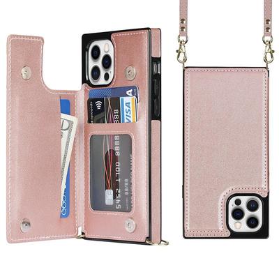 Чехол для iPhone 14 Crossbody с отделением для карт для Apple 11/12/13/14 PRO - женский кожаный защитный чехол