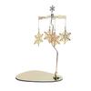 Spinning Candle Holder with Tray Stainless Steel Rotating Golden Carousel Tea Light Candle Stand Table Centerpiece Party Decoration