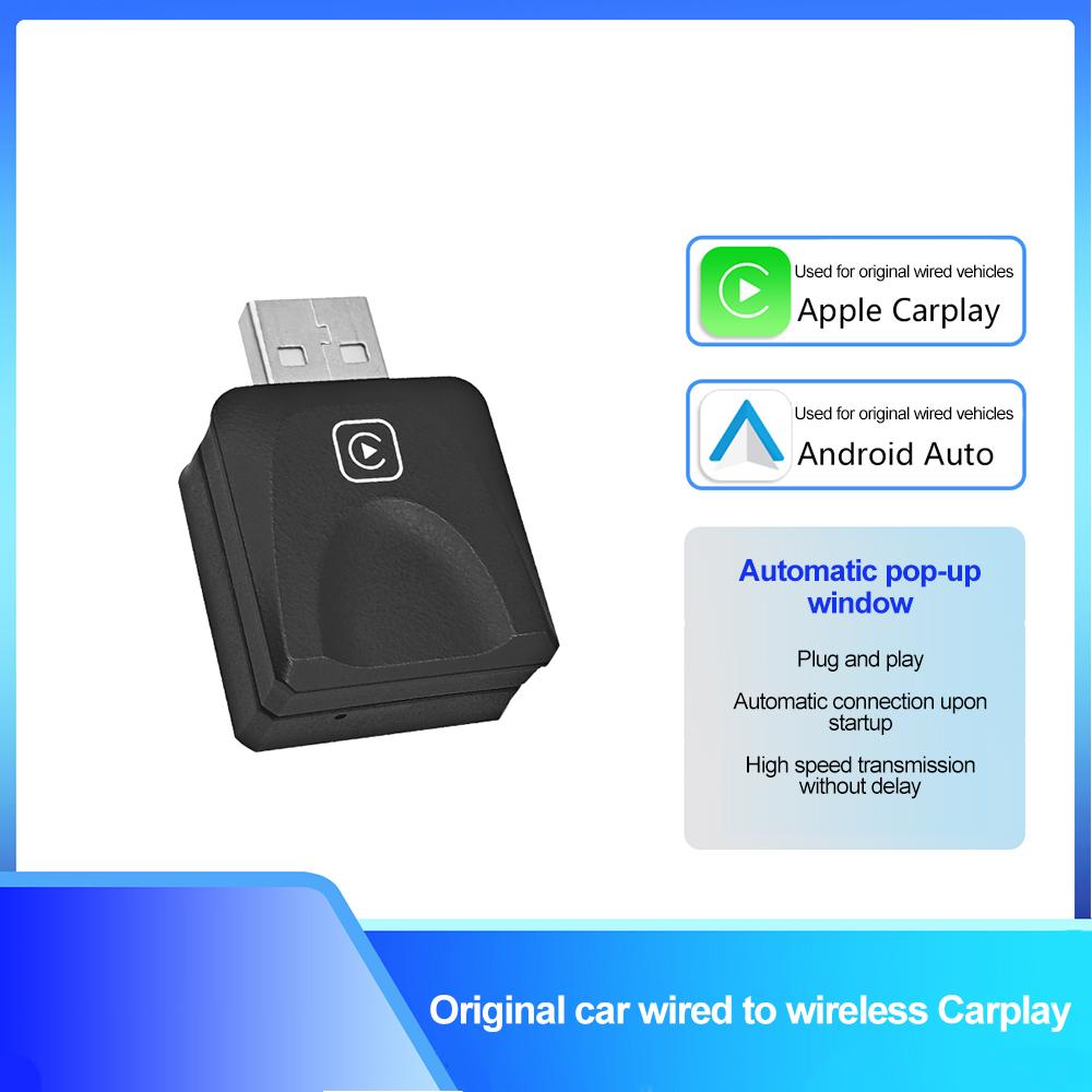 Мини 2 в 1Apple CarPlay и Android Auto адаптер Car Play Dongle Bluetooth WiFi Быстрое подключение Plug and Play для OEM Проводной CarPlay