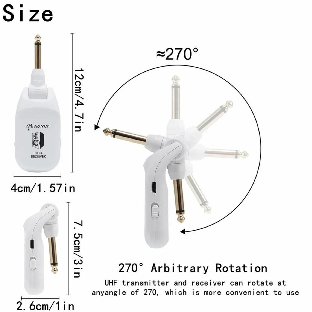 Беспроводная гитарная система HB-10, аудиопередатчик, приемник, перезаряжаемый
