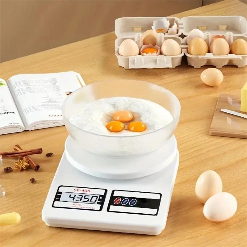 Цифровые кухонные весы 10 кг x 0,1 г, Электронные весы для продуктов высокой точности с ЖК-дисплеем, Кухонные аксессуары для выпечки тортов, Весы для продуктов