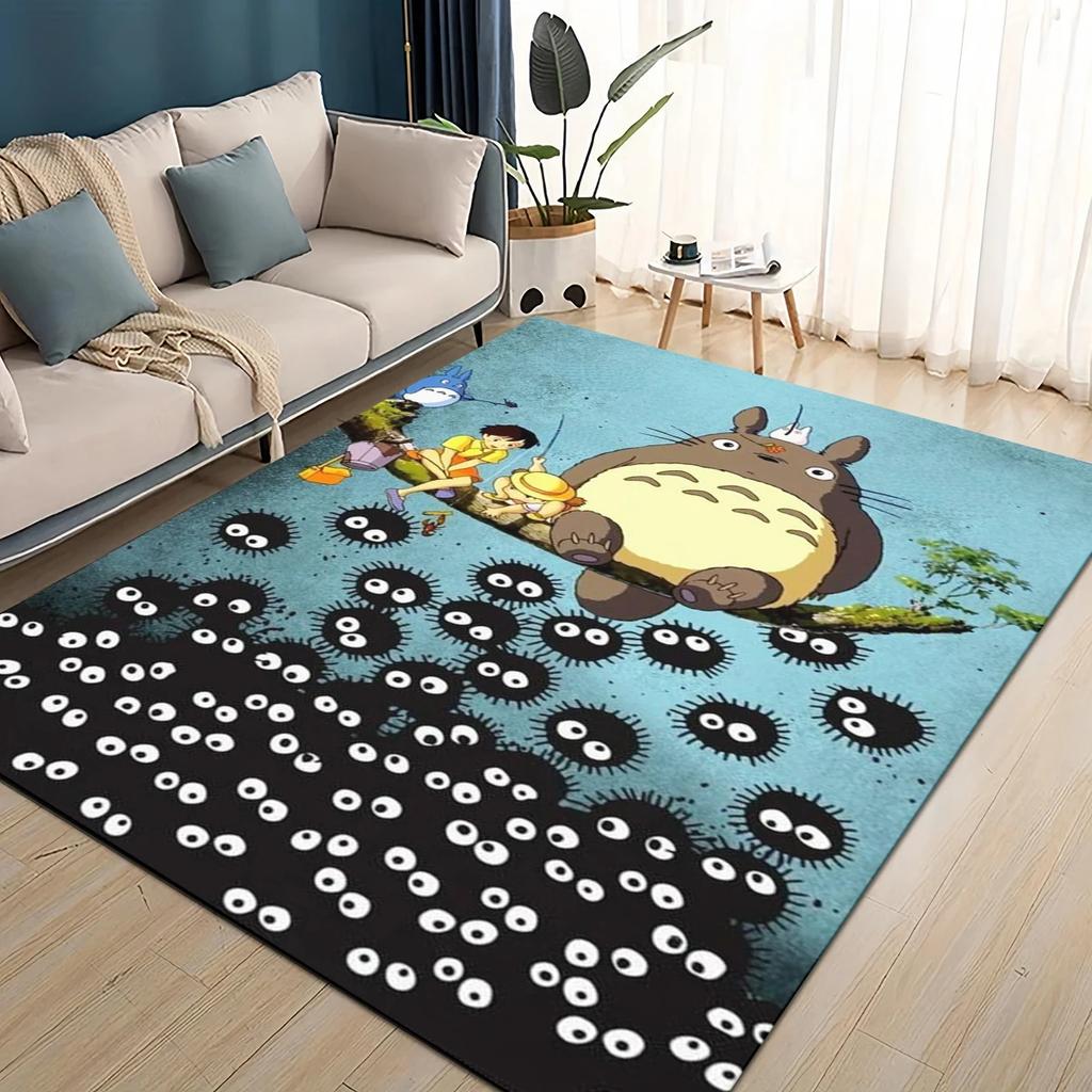 3D ковер с рисунком мультфильма Т-Тоторо, ковер для гостиной, детской спальни, декора у дивана, прихожей, нескользящий коврик для игр детей