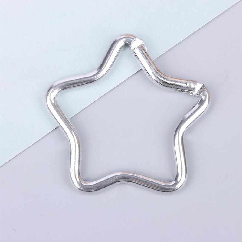 Алюминиевый карабин в форме пятиконечной звезды, зажим для ключей, брелок для ключей на открытом воздухе, крючок для бутылки, подвесная пряжка