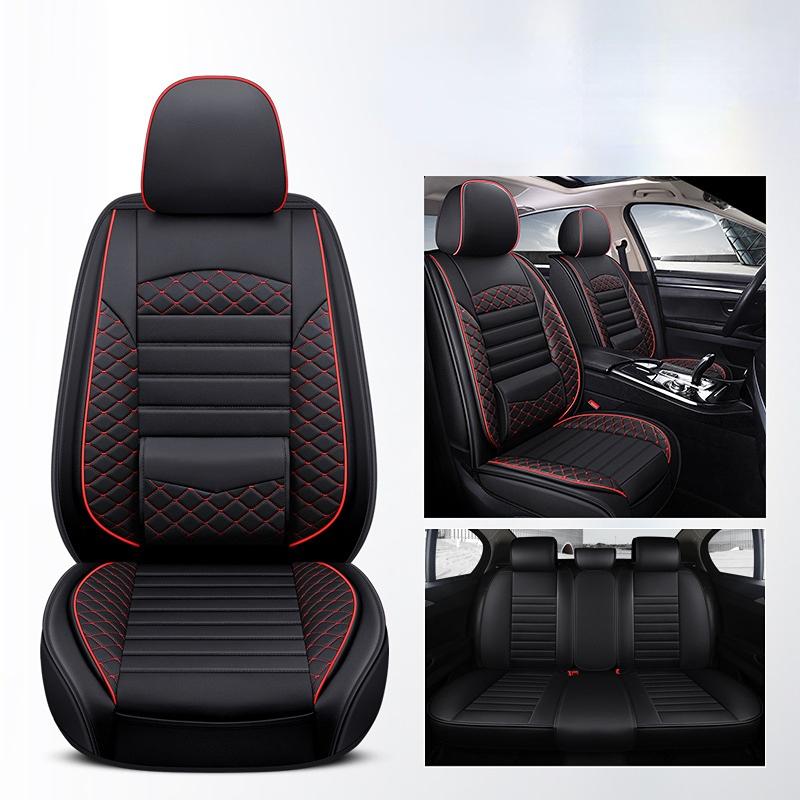 5 мест, полный набор чехлов на автомобильные сиденья из искусственной кожи, чехлы на сиденья, универсальный защитный коврик для автомобильного кресла для седанов, внедорожников, интерьер