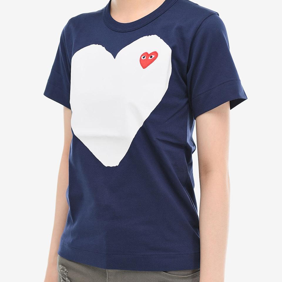 Comme des Garçons PLAY (WMNS) COMME des GARCONS PLAY Large Heart Logo Tee 'Navy White' Women's AZ-T183-051-1