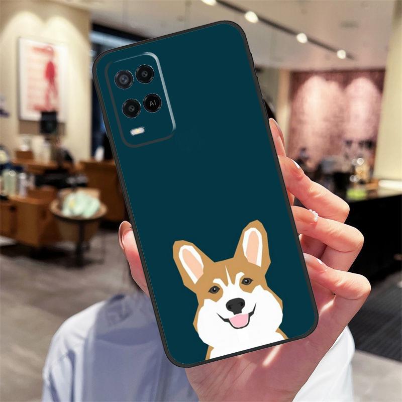 Чехол Corgi and Bubble Tea для Oppo A94 A74 A54 A18 A38 A58 A78 A98 A40 A60 A80 A16 A76 A96 A15 A17 A77 A57S