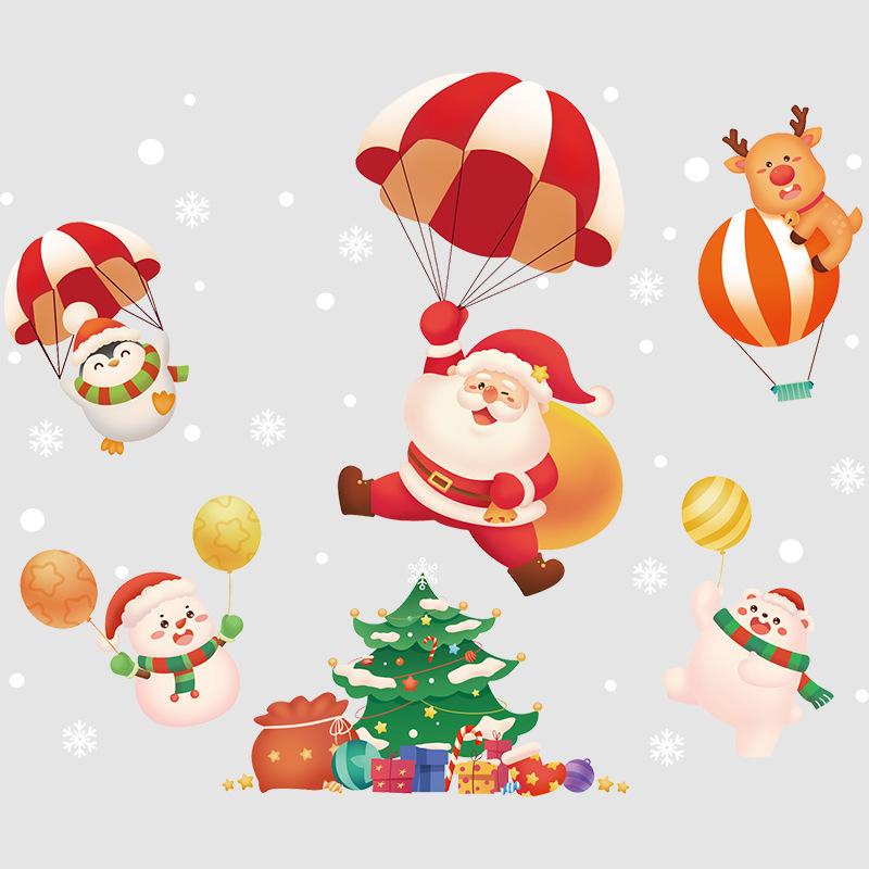 Рождественские украшения, Магазины в торговом центре, Наклейки на стеклянные окна и двери, Оформление сцены для создания атмосферы мероприятия, 1 штука, 45*60см/17*7*23.6 дюйма