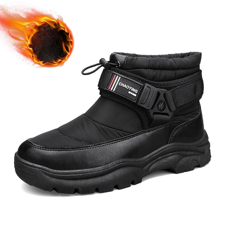Мужские зимние теплые ботинки для снега, водонепроницаемые ботинки по щиколотку, нескользящие короткие ботинки с меховой подкладкой для мужчин, легкие уличные спортивные ботинки для пешего туризма