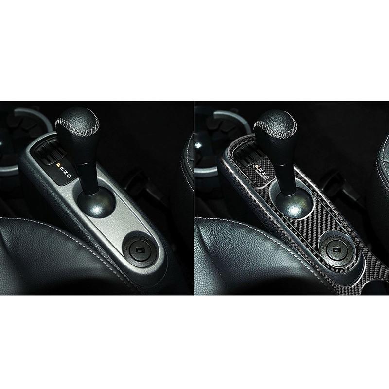 For Benz Smart Fortwo 2011-2015 Carbon Fiber Central Armrest Gear Shift Panel Suits Trim Cover Car Interiors Accessories Sticker