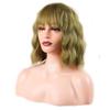 MISS WIG Женский парик с короткой волной и челкой, черный парик из синтетического волокна для женщин, повседневная одежда