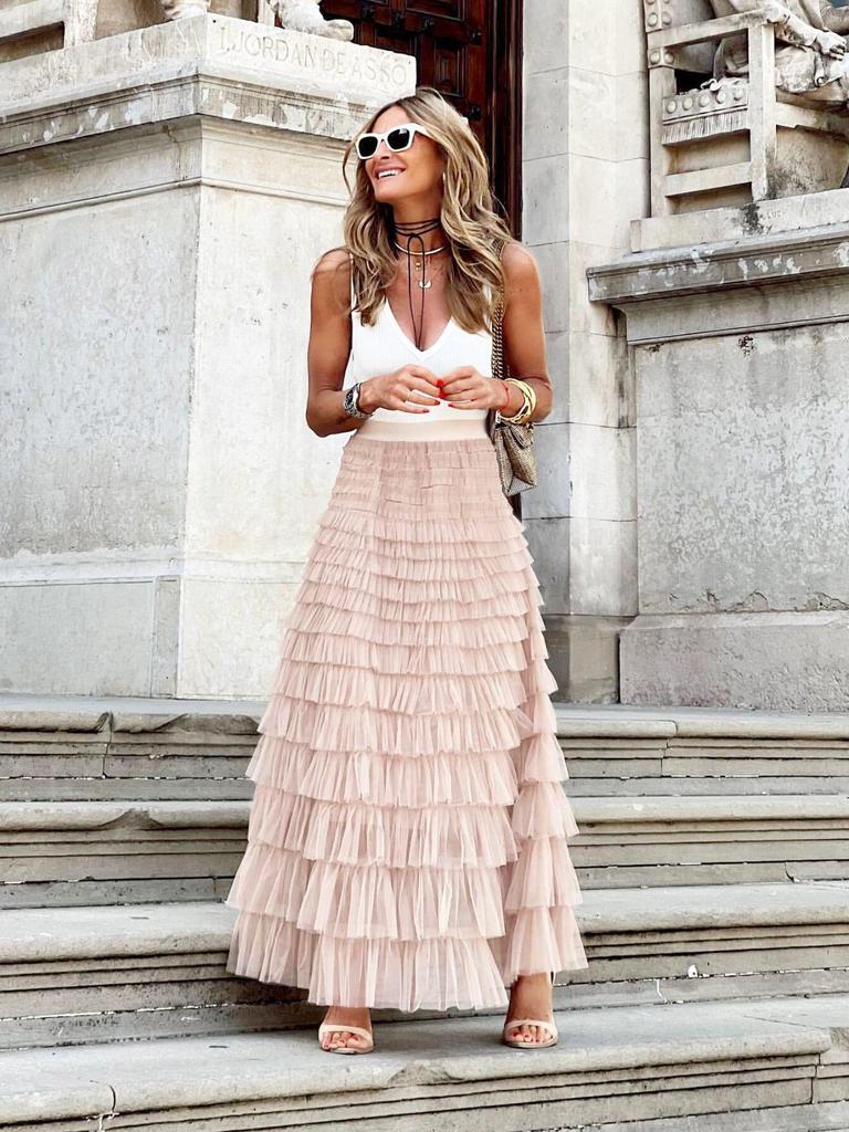 Женская модная юбка Mesh Cake 2024 года — летний тренд