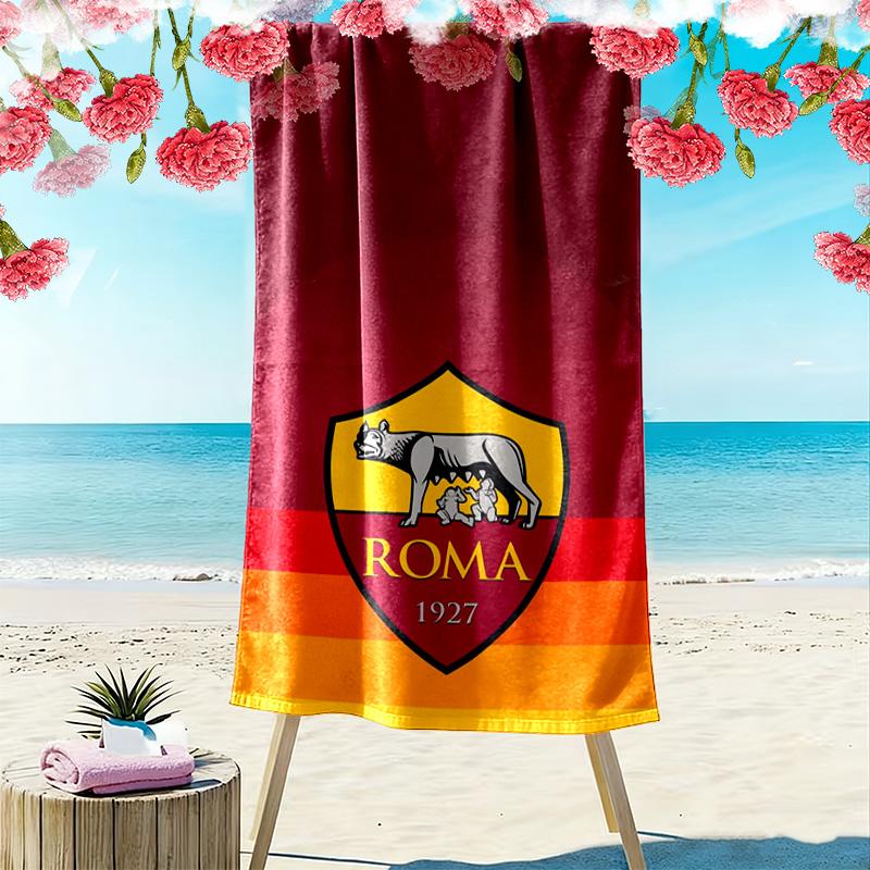 Пляжное полотенце с принтом A.S. Roma, большое, мягкое, быстросохнущее, для пляжа, кемпинга, плавания