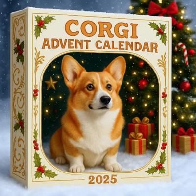 Рождественский адвент-календарь Yousheng Corgi 2025 24-дневный обратный отсчет Календарь Акриловые украшения на тему корги Праздничные подарки для любителей собак