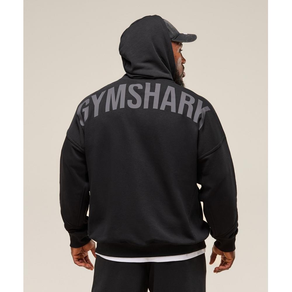 Gymshark Толстовка с капюшоном Power Zip Up, черная A2c9j Bb2j