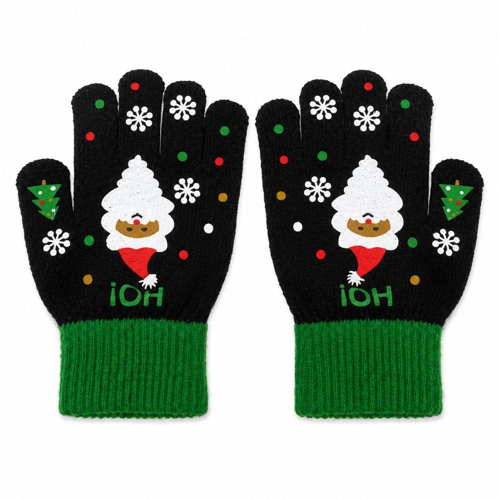 Stretchy Christmas Knit Glove Soft Knit Thermal Knit Glove New Half Finger Glove Cycling