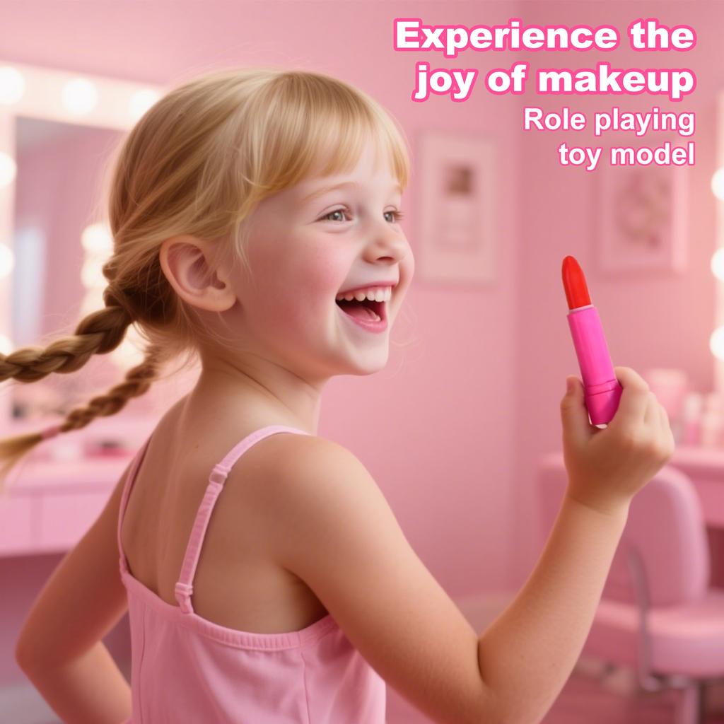 Aiuaza Children'S Home Makeup Toy Set Of 10, Liquid Free And Powder Free, Girl Makeup Toy, Christmas And Halloween Gift