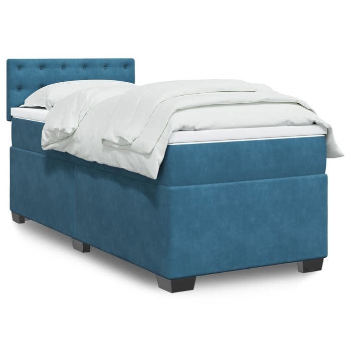 Maison Exclusive - Sommier à lattes de lit avec matelas Bleu foncé 90x200 cm