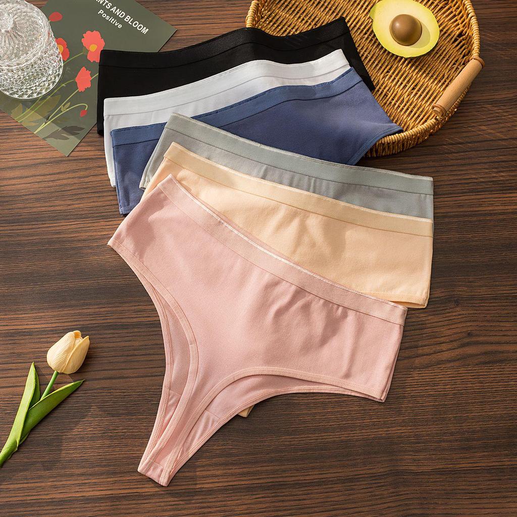 High-Waisted Tummy-Control Plus-Size Cotton Thong - Women's Sexy Summer Sport Underwear