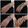 Retro Crystal Hand Chain Ring Irregular Tassels Bangle Exquisite Ethnic Style Bracelet Couple