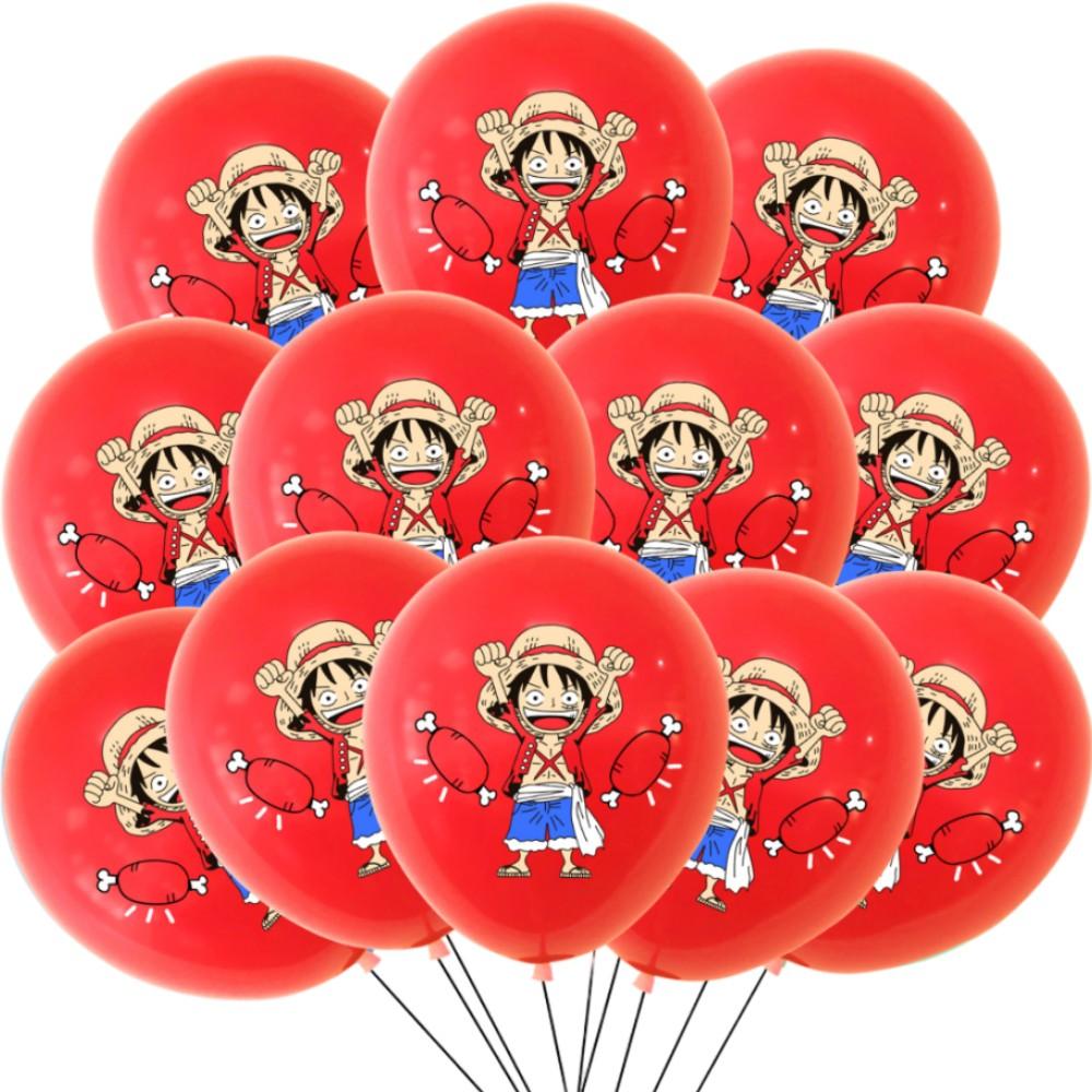 12‑60Pcs One Piece Anime Latex Balloons 12inch Cartoon Character Balloons Kids Birthday Party Decoration Baby Shower Festival Su