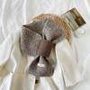 Winter Knitted Wool Small Ear Scarf Women's New High-end Color Simple Relaxation with Small Scarf