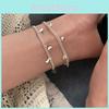Elegant Heart And Butterfly Bracelet For Women Alloy Plated Geometric Jewelry