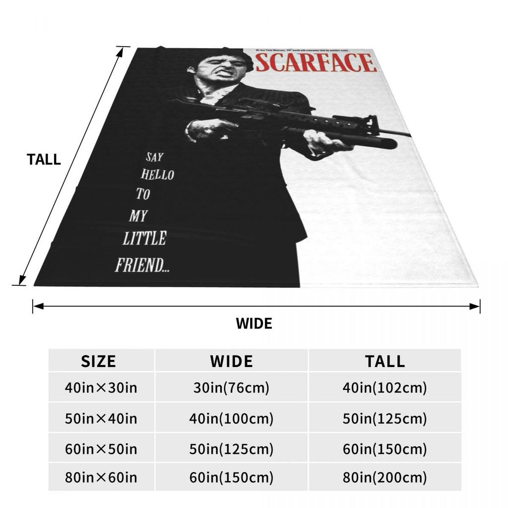 Scarface Tony Movie Blankets Soft Warm Flannel Throw Blanket Bedspread for Bed Living room Picnic Travel Home Sofa