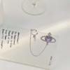 Серьги-клипсы в виде косточек для ушей Purple Love со стразами Planet, женские серьги-клипсы с длинными кисточками Girly Temperament