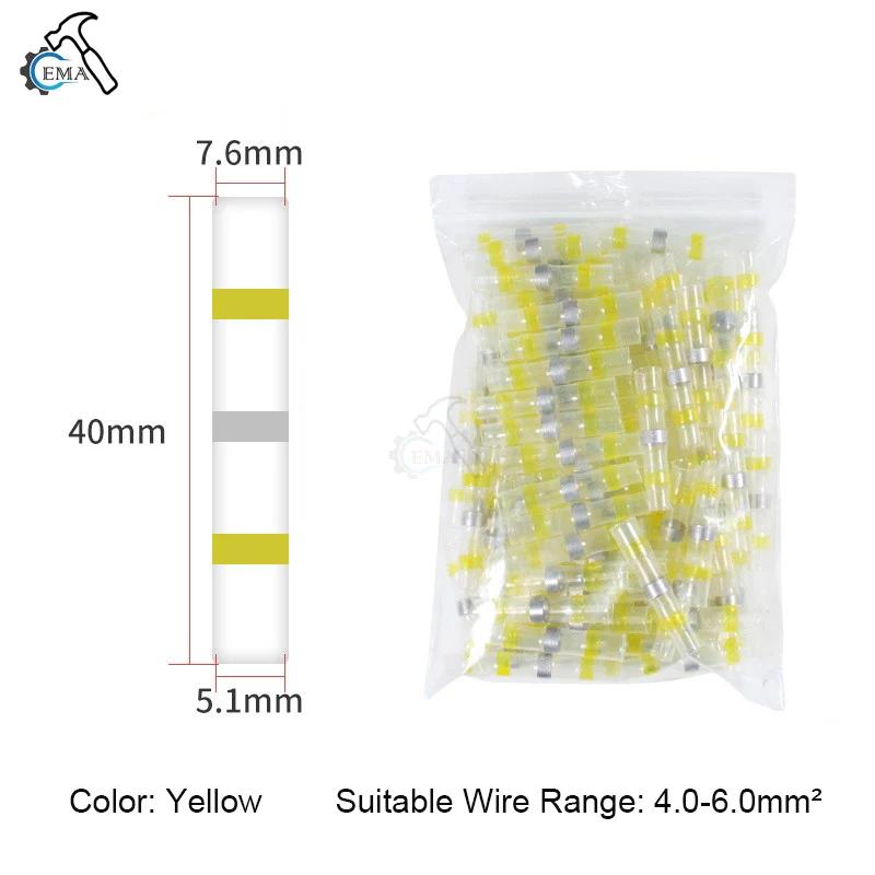 100/200PCS Heat Shrink Connectors Sleeve Tube Terminals Electrical Butt Splice Wire Connector Splice Solder Insulated Cable