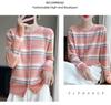100% Wool Stripe Knit Cardigan - Autumn Academy Style Long Sleeve Sweater.