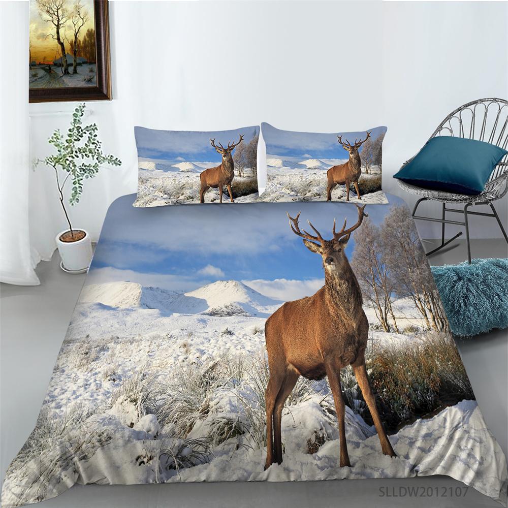 Лидер продаж, комплект пододеяльников с оленем, крутое домашнее постельное белье, домашние животные, картина, постельное белье, костюм для мужчин и мальчиков, роскошные покрывала, модные комплекты постельного белья
