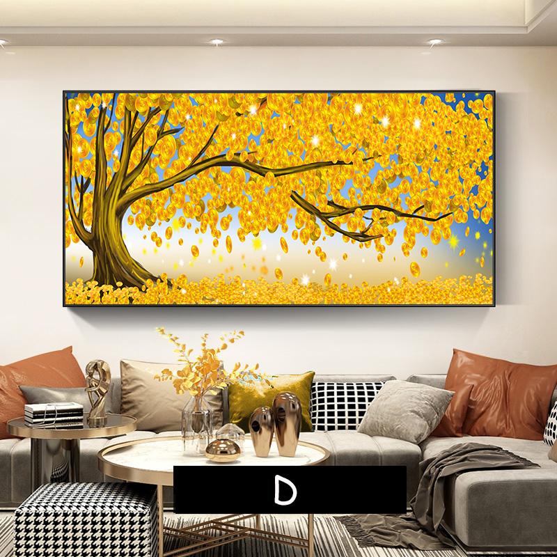 Yellow Golden Money Tree for Living Room Decoration Painting Rich Tree Canvas Painting Wall Pictures Landsdcape Posters Prints
