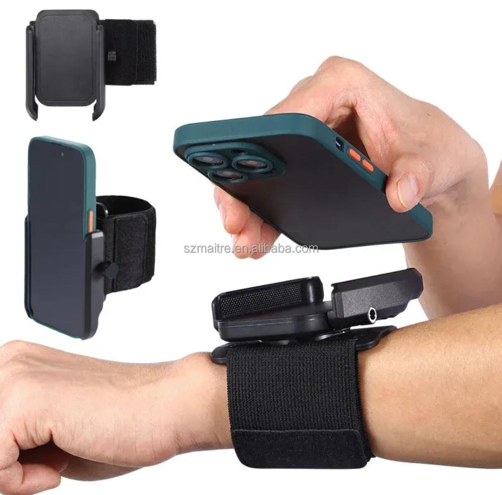 E-TREE Adjustable Portable ABS Wrist Cell Phone Holder with Telescopic Arm 360 Rotating Phone Strap for for 4-7
