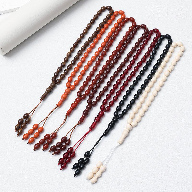 Исламский тасбих из 33 бусин, Розарий для молитвы, Бусины 9x12 мм, Ручная нить Хуэй из Ближнего Востока