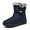 Women's Winter Boots Fur Lined Snow Boots Outdoor Slip-On Thick Warm Plush Lined Ankle Booties Waterproof High-Top Shoes Plus Size for Female