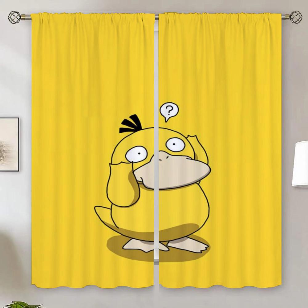 P-Poke-mon Home Interior Curtains for Bedroom Decoration Tentacles Blackout Curtain 100% Living Room Curtain Tiebacks Partition