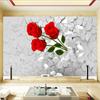 Modern Murals 3D Stereo Rose Broken Wall Study Living Room Bedroom Wallpaper