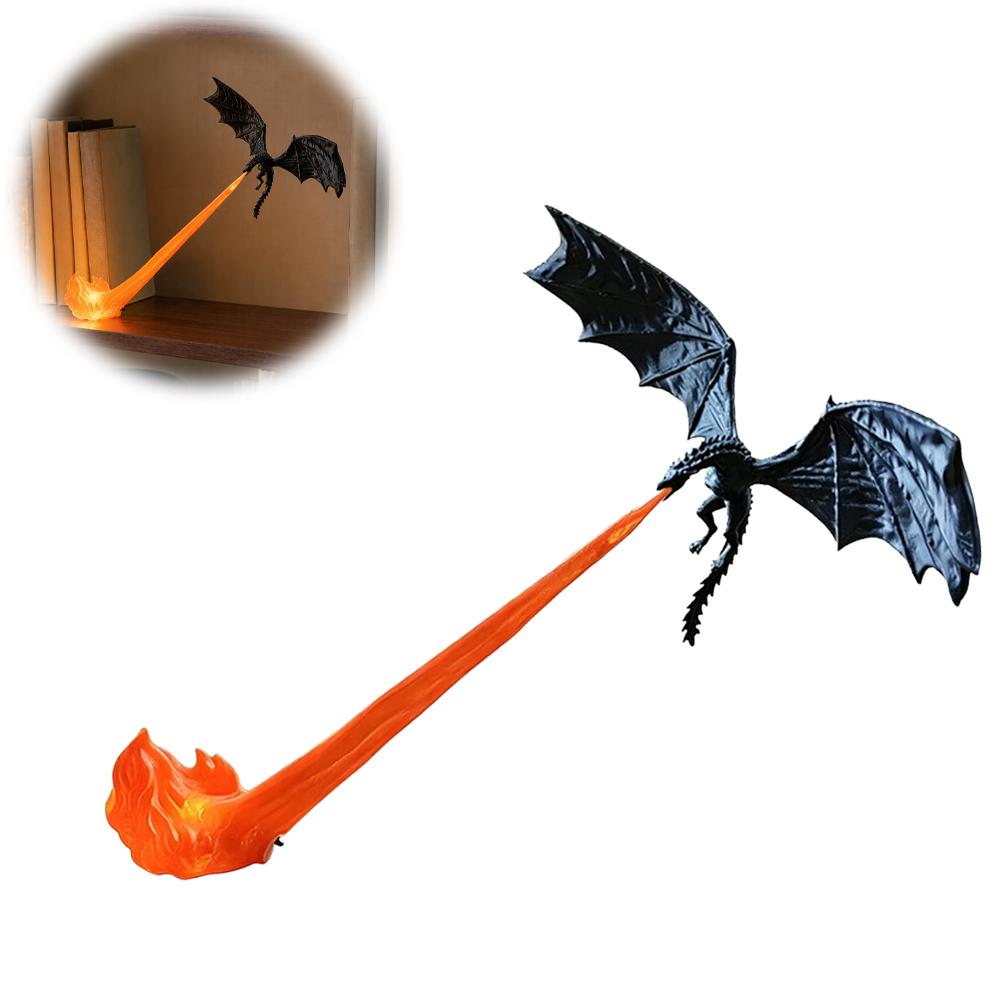 3D Flying Dragon Flame Book Nook Lamp Fire Dragon Statue Night Light Bookshelf Decor Unique Christmas Gift For Dragon Lovers
