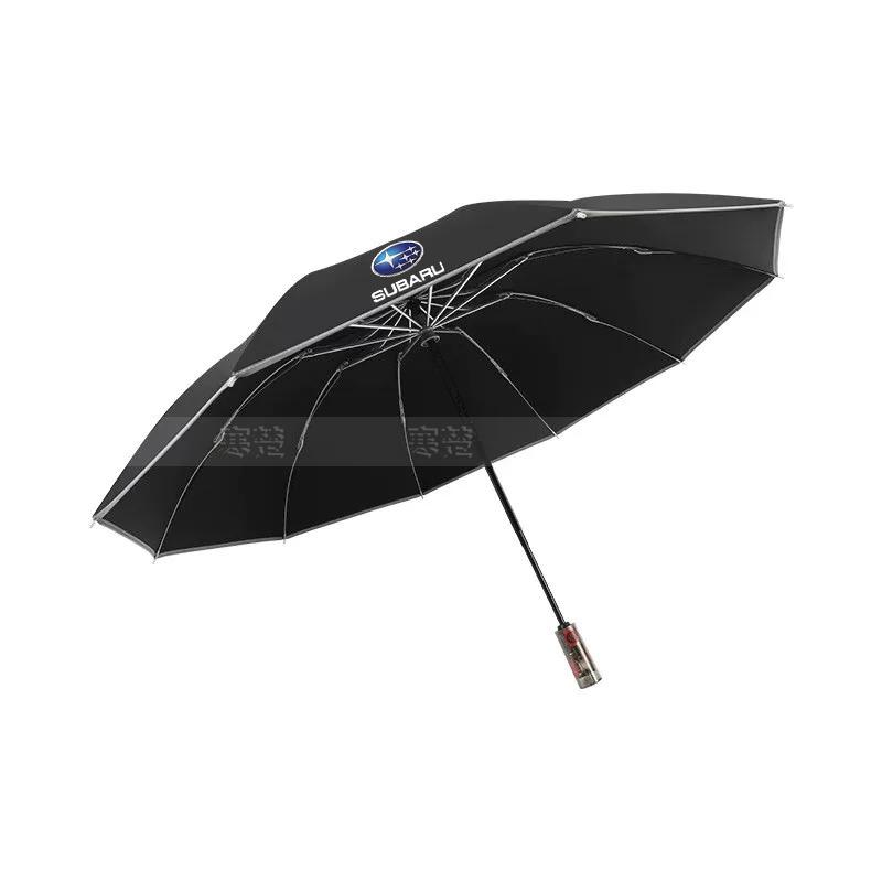 For Subaru Outback Brz Wrx Xv Ascent Forester Impreza Legacy STI Car Fully Automatic Reflective Sun Umbrella Folding Sunshade gyu9