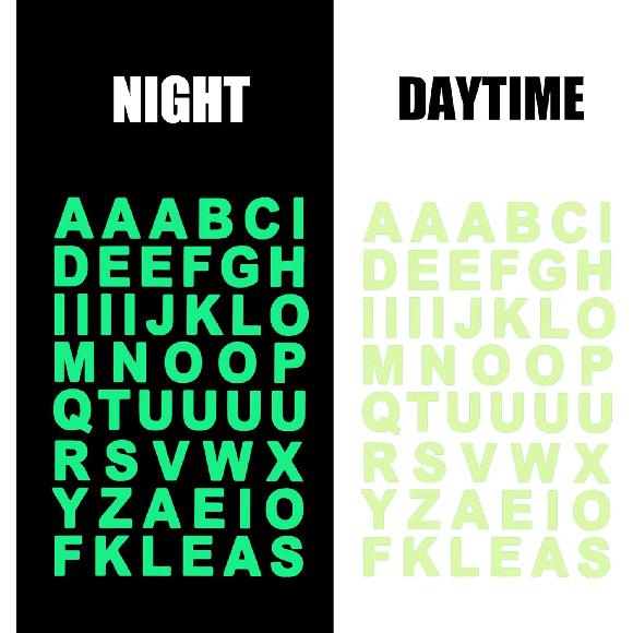 TOMALL 84 шт. Светящиеся в темноте алфавитно-цифровые светящиеся наклейки Набор букв алфавита и цифр Ночная безопасность Светящиеся наклейки Аксессуары DIY для почтового ящика