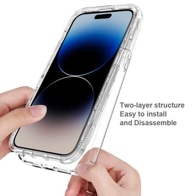 Противоударный чехол для iPhone 15 Pro Max из ТПУ+ПК, прозрачный